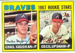 1967 Topps Baseball Cards      179     Rookie Stars-Charles Vaughan RC-Cecil Upshaw RC